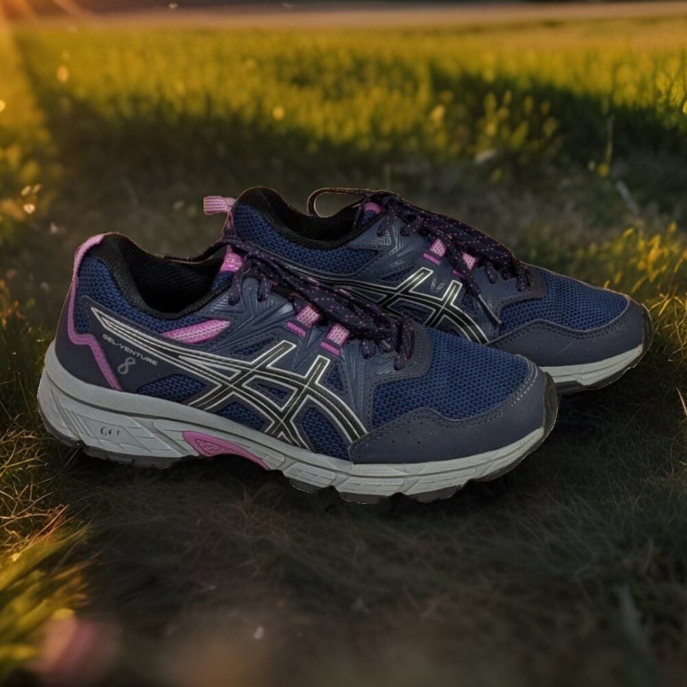ASICS Gel Venture 8 Trail Running Shoes Women’s 8.5 Blue Purple Athletic Hiking